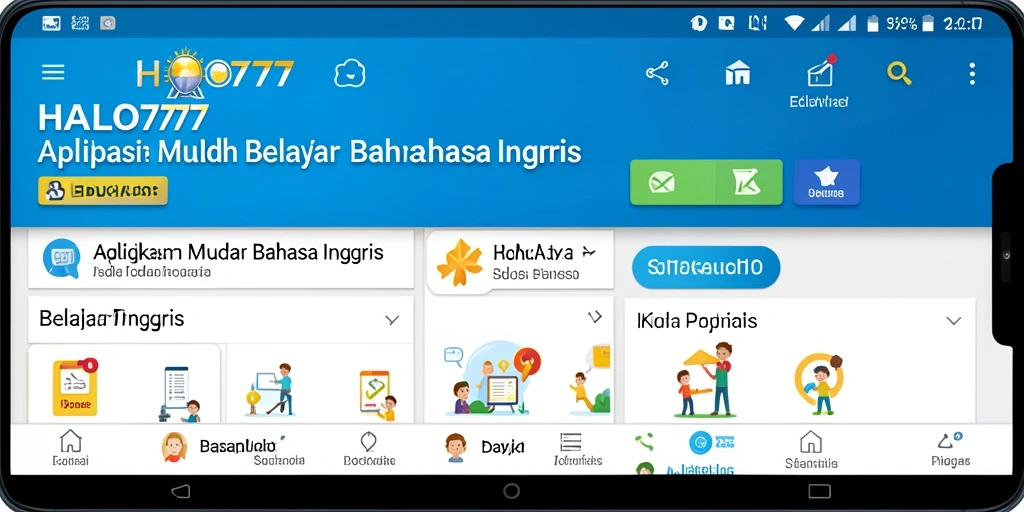 Tampilan antarmuka HALO777 untuk belajar Bahasa Inggris yang interaktif.