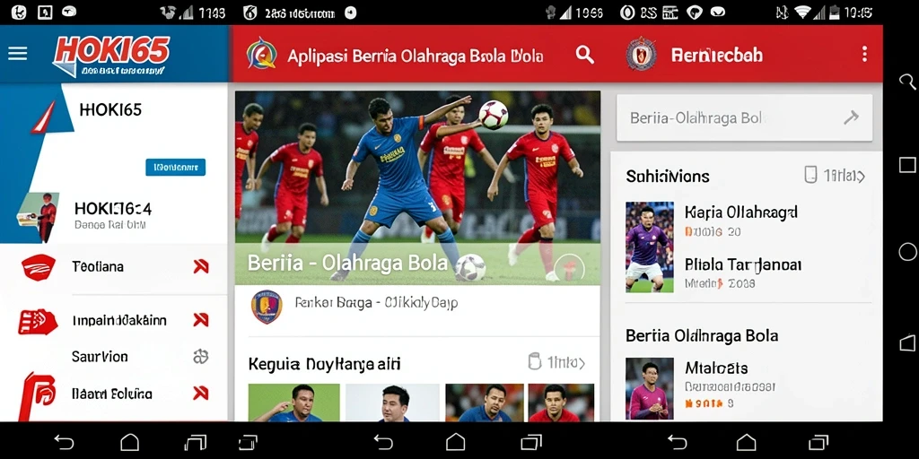 Tampilan antarmuka HOKI65 dengan berita terbaru olahraga bola.