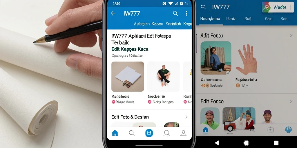 Antarmuka IW777 yang menarik dan desain fitur editing foto kertas kaca.