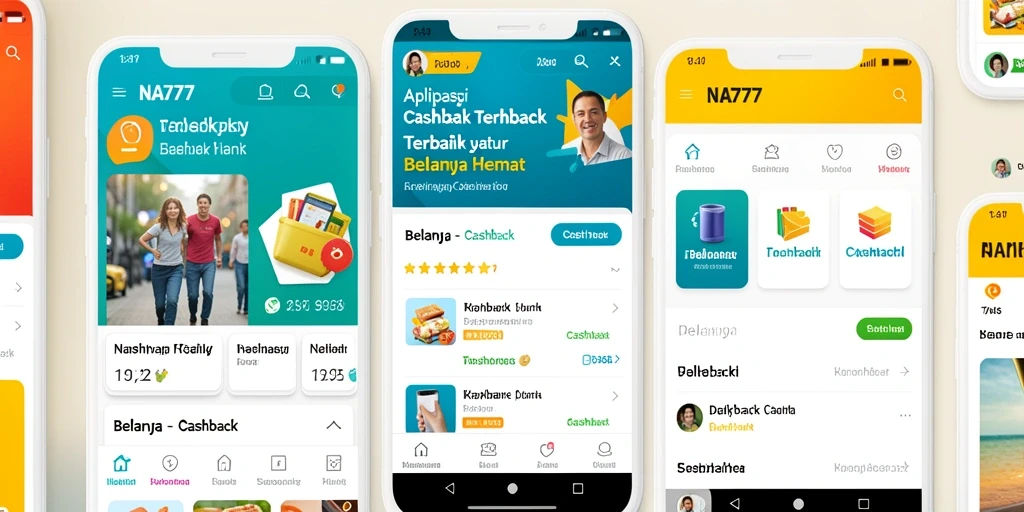 Tampilan antarmuka utama NA777 dengan fitur Cashback yang mudah digunakan.