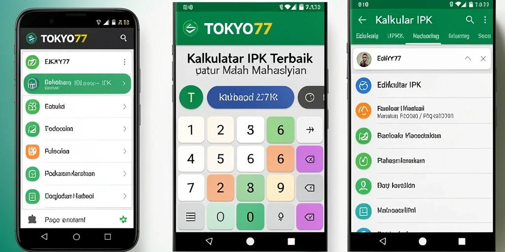 Tampilan antarmuka TOKYO77 untuk kalkulasi IPK yang sederhana.
