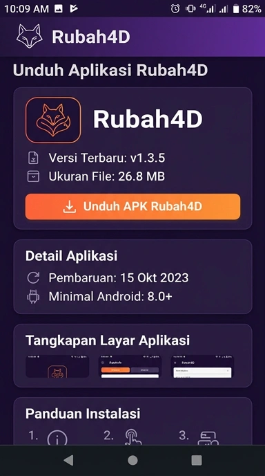 Tampilan halaman APK rubah4d