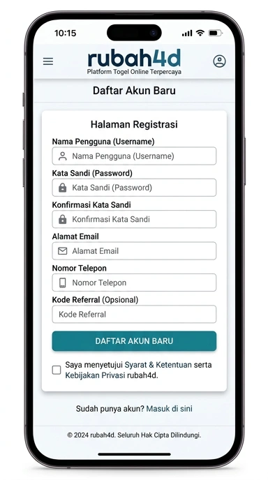 Tampilan halaman daftar rubah4d